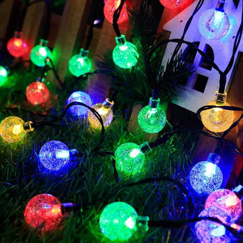 Outdoor LED Crystal Globe Light Solar Fairy Light Garden Light 5/7/12m Solar String Light for Christmas Wedding Party Decoration XJ250612