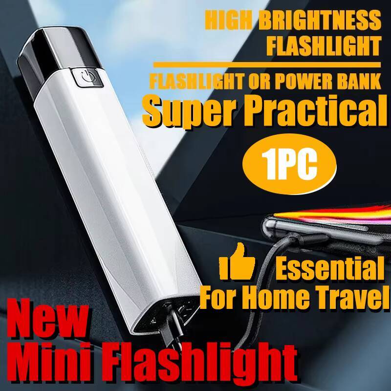 Bright Super Mini USB Waterproof Lighting Portable Spotlight Rechargeable Flashlight for Indoor Outdoor Play Camping and Fishing