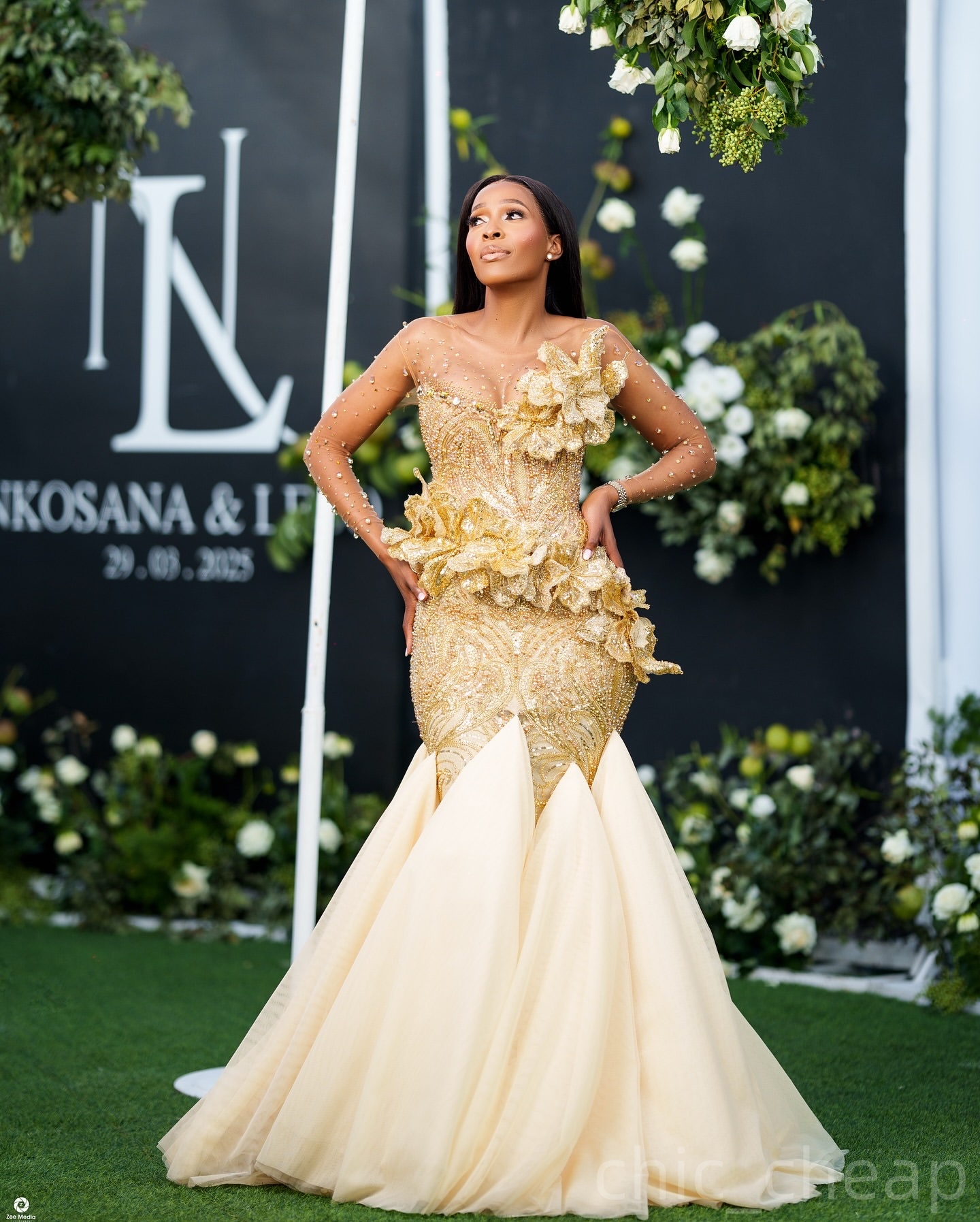 Gold Mermaid Prom Dresses 2025 Lace Crystals Sequined Flowers Evening Formal Party Second Birthday Engagement Gowns Plus Size Dress For Special Occasi