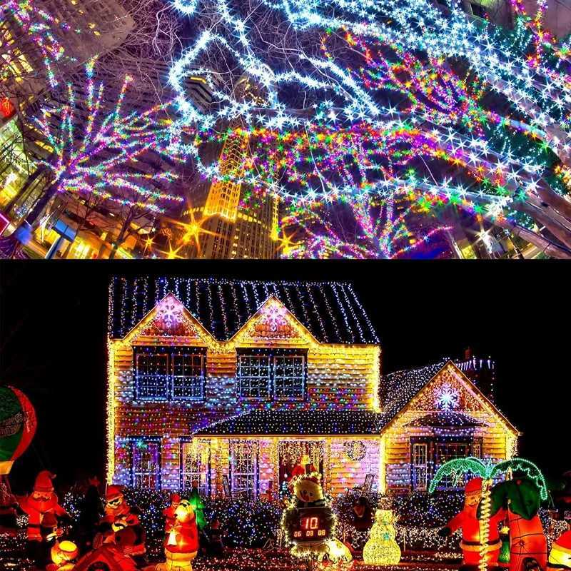 7m/12m/22m/32m LED Solar String Light Christmas Outdoor Garden Fairy Lights 300Leds Waterproof Lamp for Wedding Party Decoration XJ250612