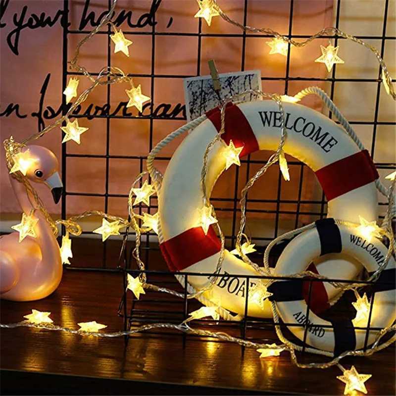 10/20/40/80 LED Star Light String Twinkle Garlands Battery Powered Christmas Lamp Holiday Party Wedding Decorative Fairy Lights XJ250612