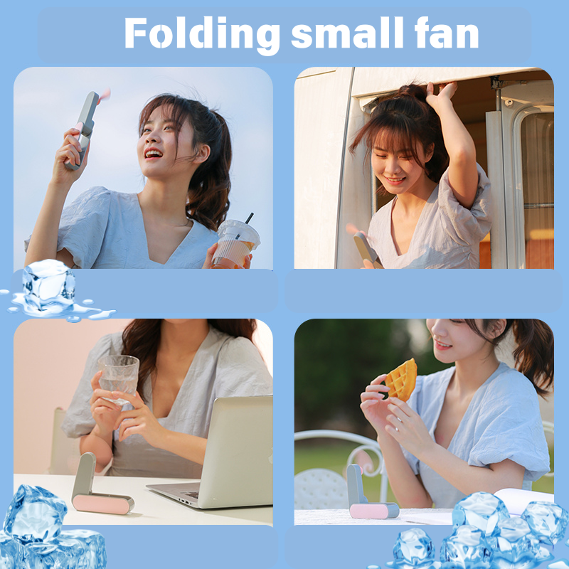 Portable Mini Folding Fan - USB Rechargeable, 3-Speed Adjustable, Quiet Operation with Adjustable Angle, Ideal for Outdoor Travel, Office & Home Use