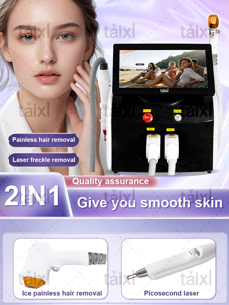2025 New 808nm Diode Laser 2 in 1 Picosecond Laser Tattoo Removal And Hair Removal Switched Machine pico second laser epilator for women