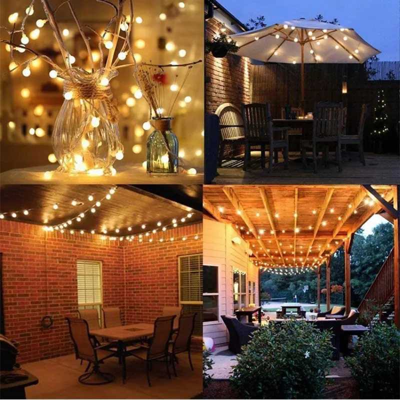 10M 6M 3M 1.5M Battery Power Ball LED String Lights Garland Lights Outdoor Lamp Wedding Garden Fairy Lights Christmas DecorationXJ250612