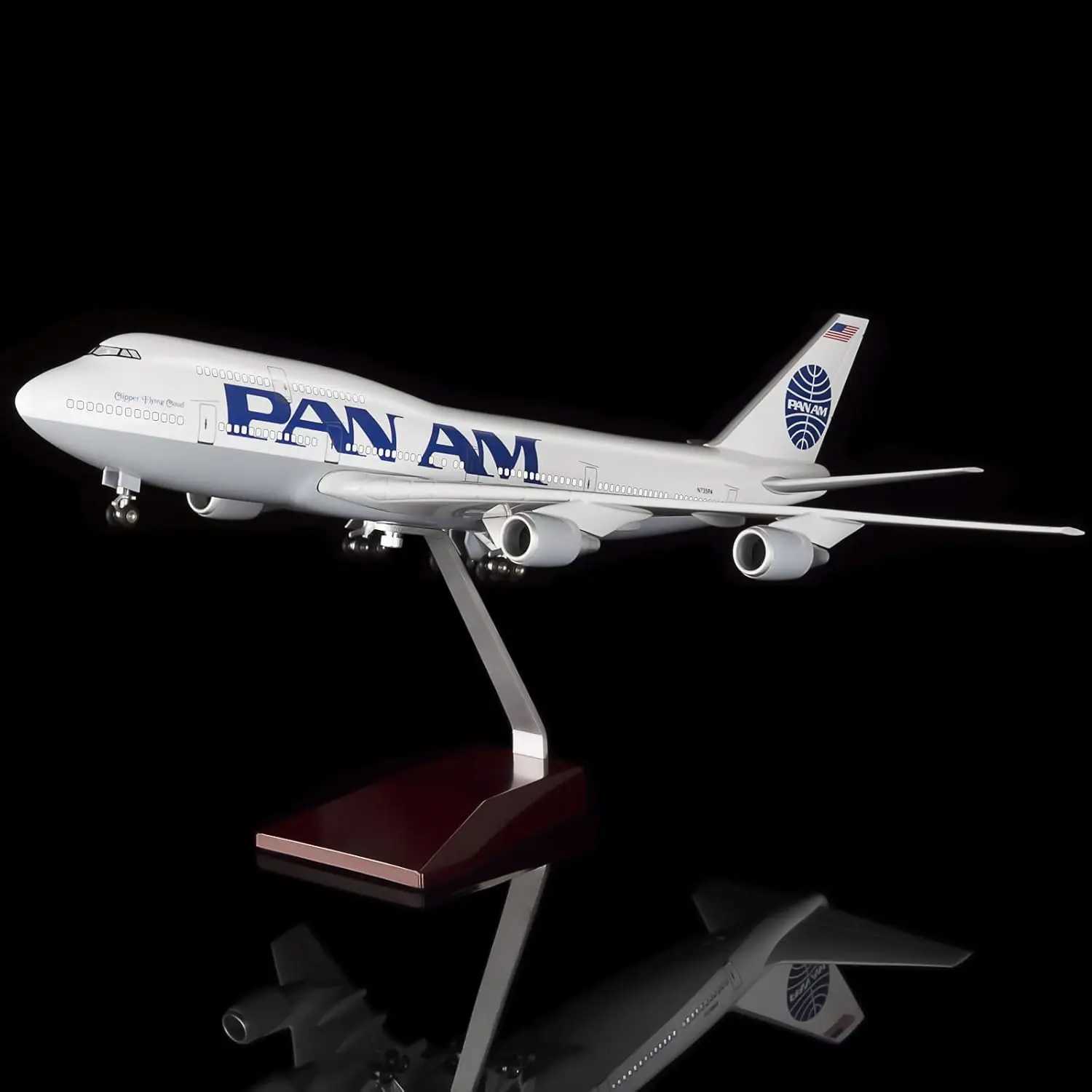 Diecast 47cm 747 Pan Am B747 Airlines Toys Plane Model Resin With Landing Gear Aircraft Airplanes Model Toy For Collection Gift L250612