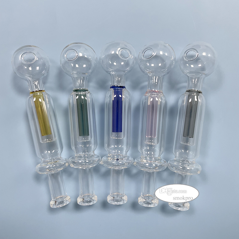 Tariff Free - 4 Inch Glass Oil Burner Pipe With Inline Filter Tube 25mm Head Bowl