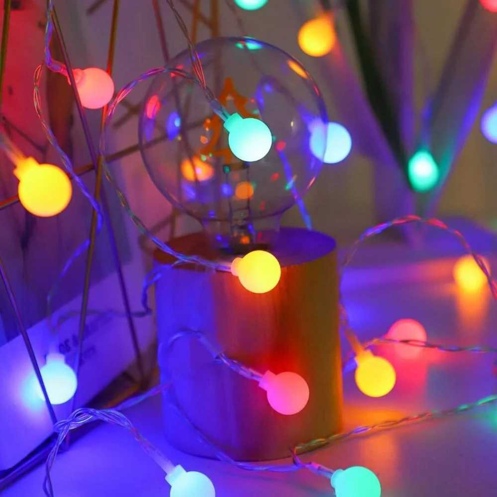 1PC 1.5M10LED/3M20LED small white ball battery box string light battery powered (without battery) used for tent party decoration XJ250612