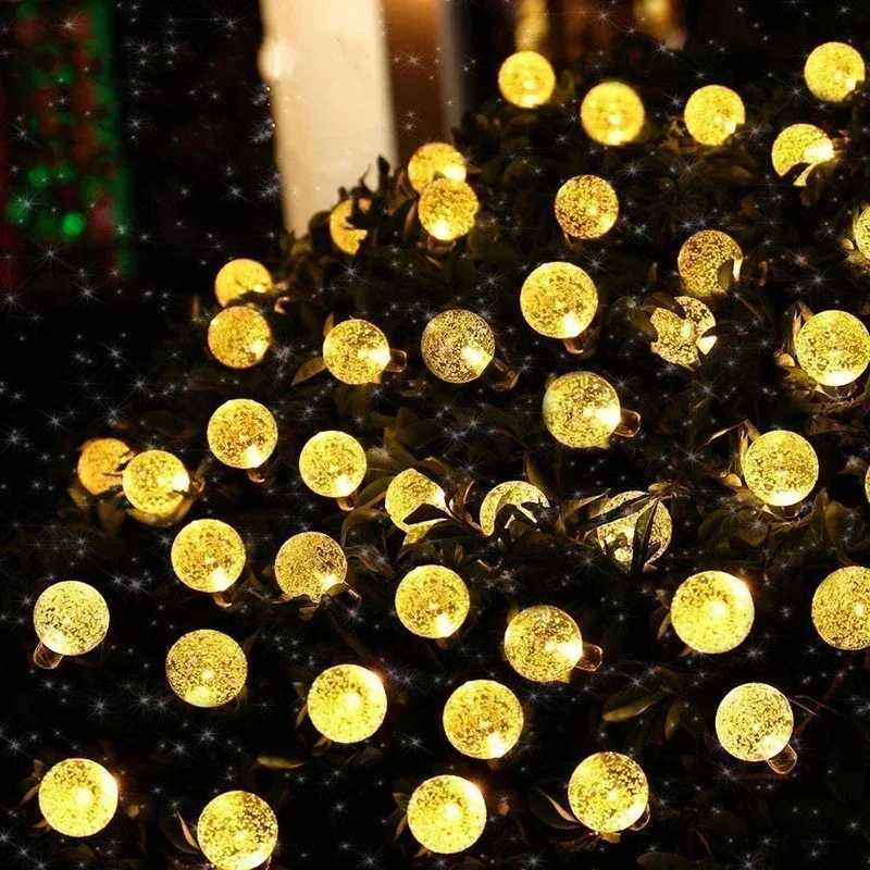 Solar String Lights Garden Outdoor Crystal Ball Fairy Light Home Patio Yard Christmas Wedding Tree Decoration Lamp XJ250612