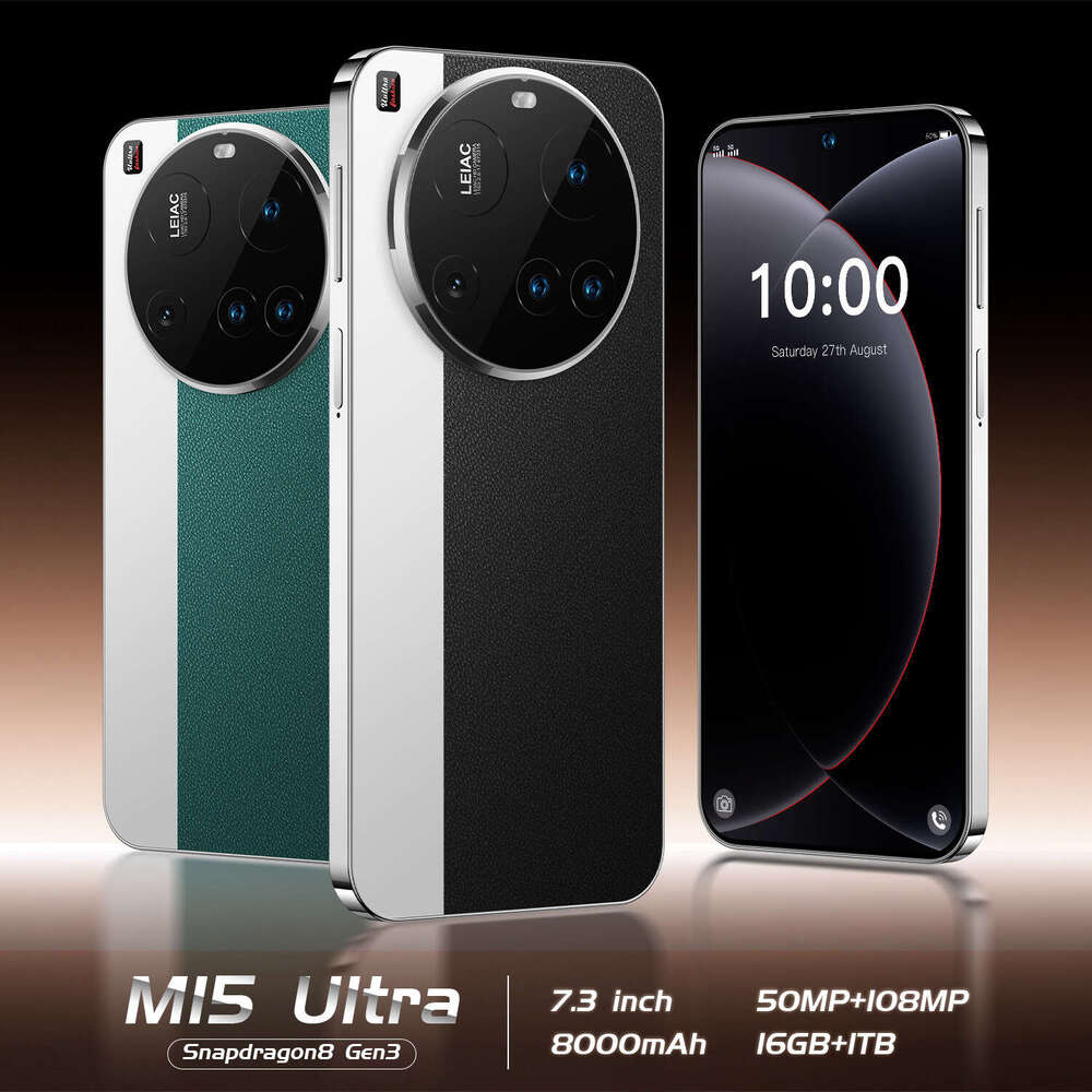 New High-end Mobile Phone M15 Ultra Large Screen Real Perforated Smartphones 7.3 Inch 16+1TB