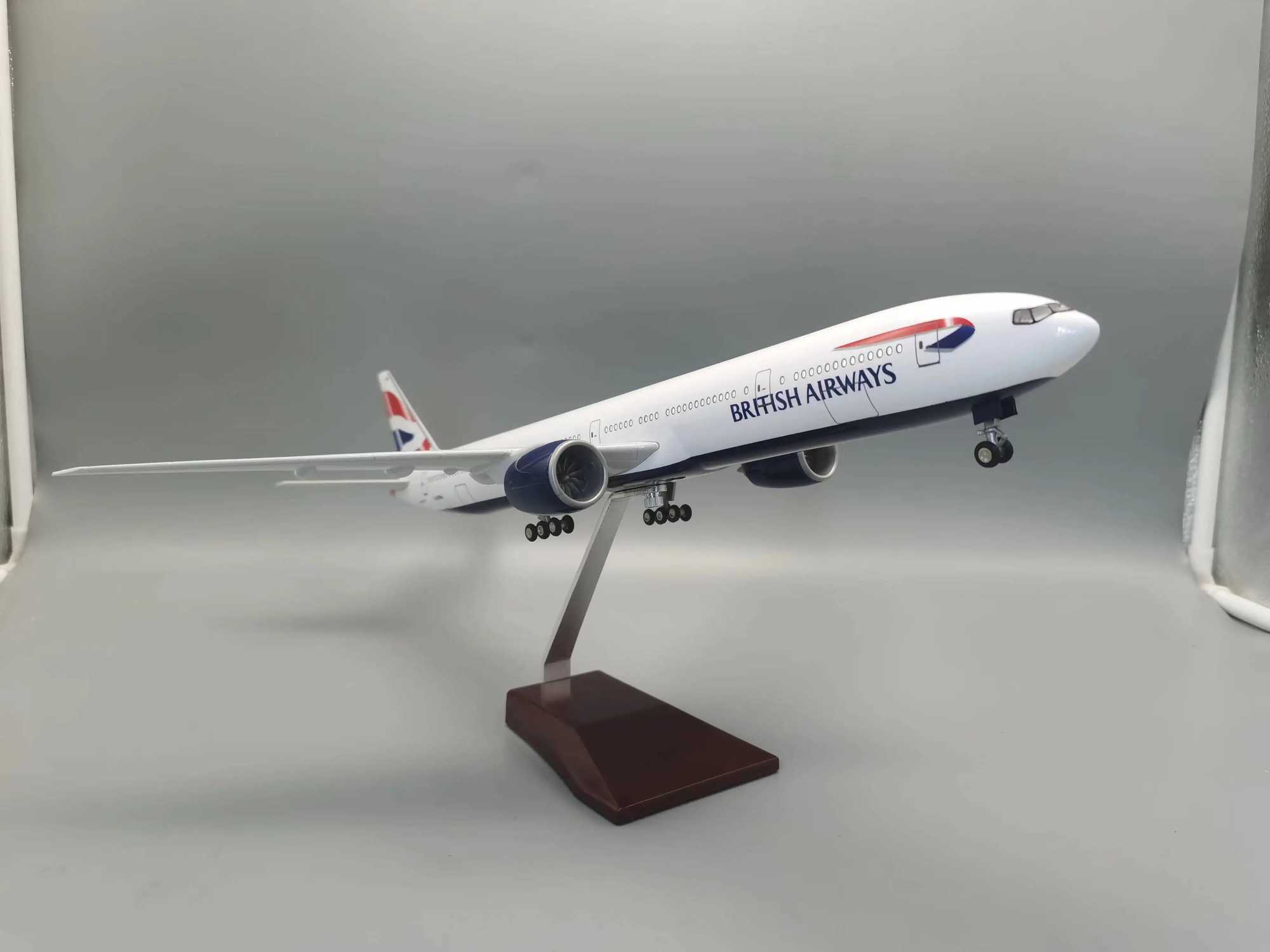 Aircraft B777 British Airways Airlines Model 47CM 1/157 Scale 777 Diecast Plastic Resin Plane Toy Airplane Model For Kids Gift L250612