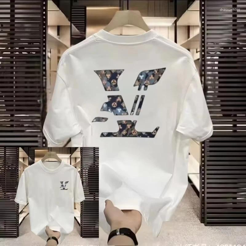 Men's T Shirts 2025 Summer Luxury Brand T-shirt Pure Cotton Flat Printing Large Size Round Neck Short-sleeved And Women's Top
