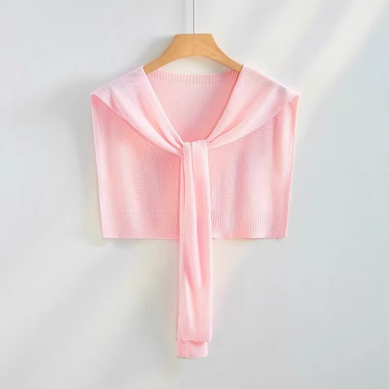 K1005 Korean spring and summer thin shawl outer wear knitted knotted shirt dress office decoration waistcoat small scarf