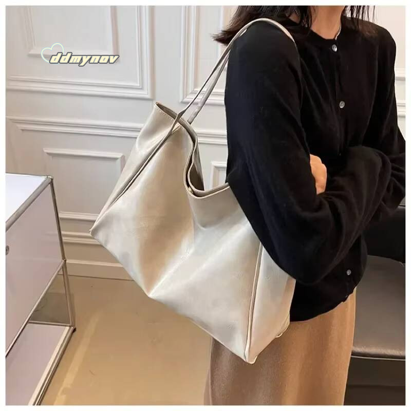 Women Tote Fashion Underarm Pouch Large Capacity Soft Pu Leather Shoulder Retro Crossbody Bag Casual Portable BucketBags ddmynov