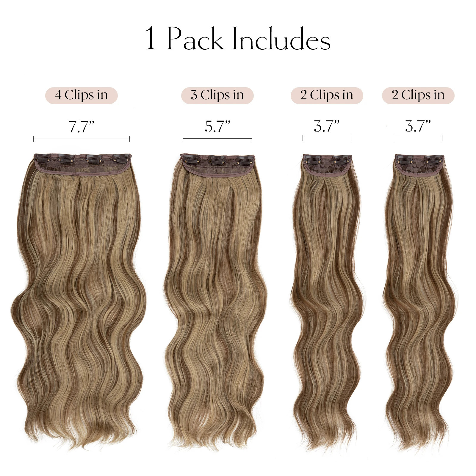 SARLA Synthetic Long Wavy Clip In Hair Extensions 22 4pcs/set Thick Hairpiece For Women Brown Blonde Black Natural Fake Hair 250611