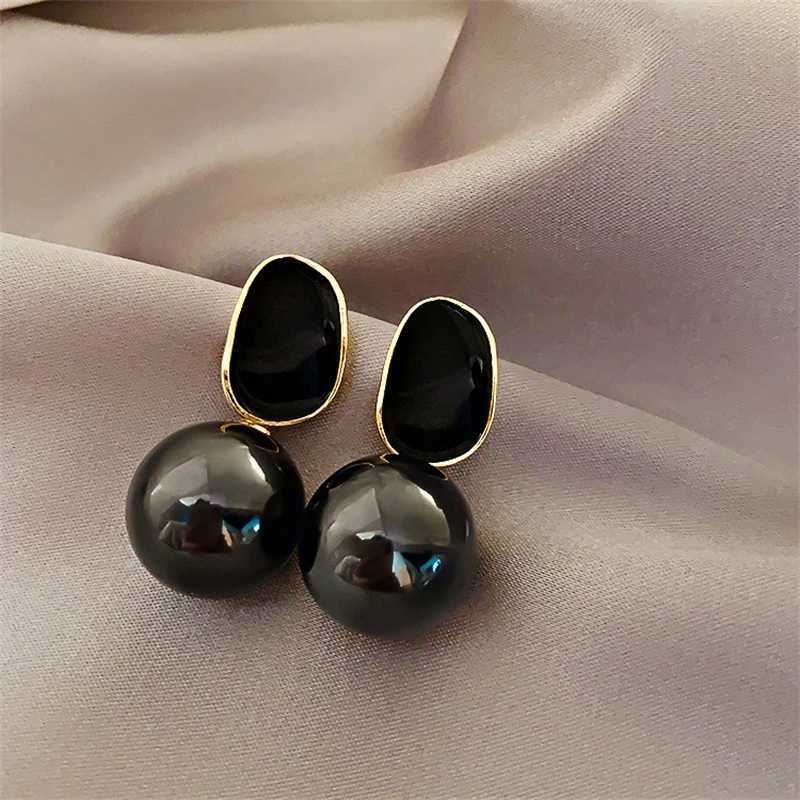 Exaggerate Big Pink Black White Imitation Pearl Pendant Earring for Women Trend Geometry Brincos Wedding Jewelry Girl Gift V250613