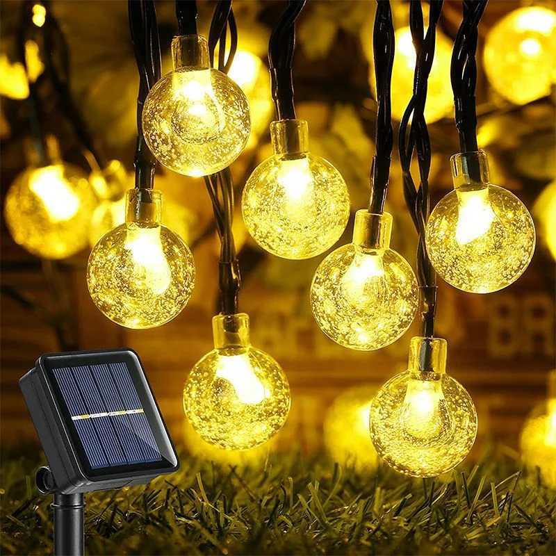 Outdoor LED Crystal Globe Light Solar Fairy Light Garden Light 5/7/12m Solar String Light for Christmas Wedding Party Decoration XJ250612