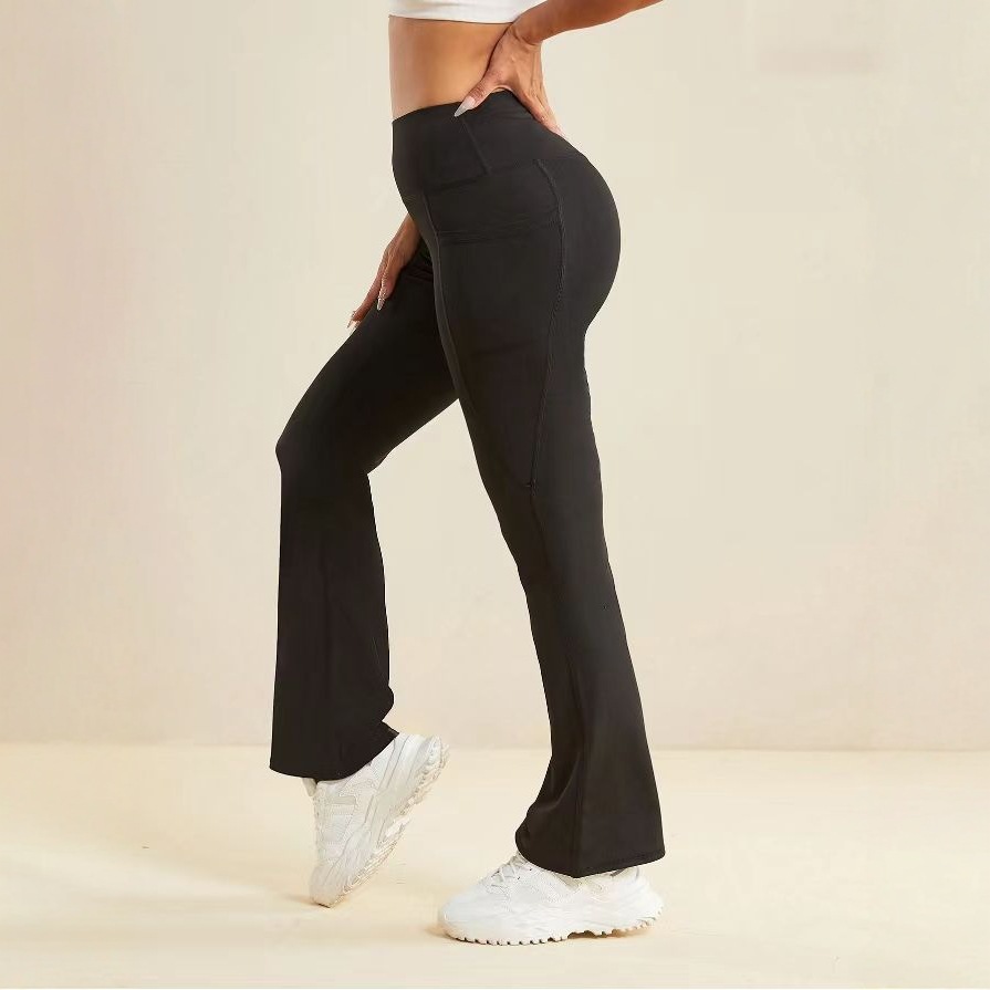 Yoga pants belly high waist hip lift flared pants versatile breathable yoga leggings shark pants