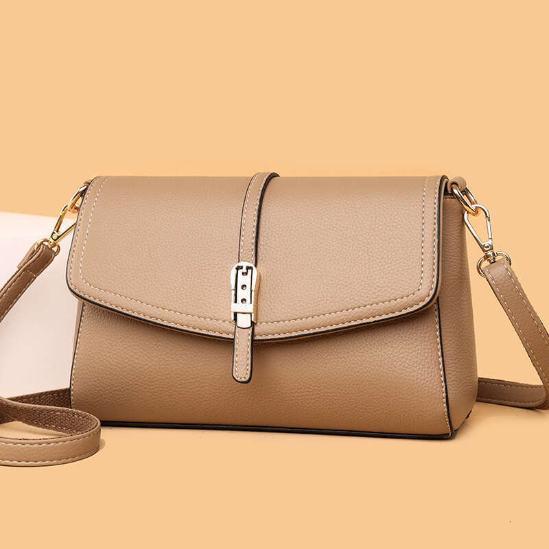 Bags Designer Women's Large Capacity High-End Crossbody Trendy Fashion Simple Shoulder Middle-Aged Mom Soft Leather Small Square Bag