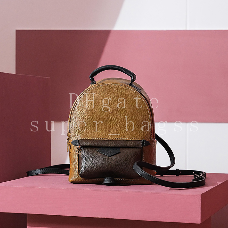 Mirror quality luxury bag designer bag MINI backpack Coated canvas genuine leather shoulder bag with box LP01A2