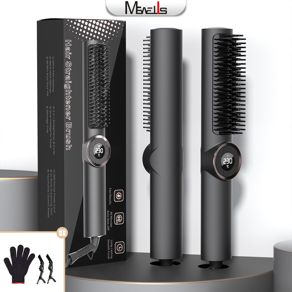 hair straightening comb Designer hair products Home hair straightener temperature control curling comb digital display electric comb