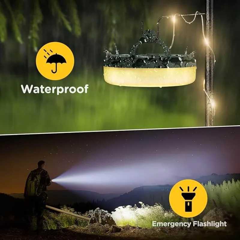Camping Light String Warm Light USB Charging Outdoor Portable Camping Light with 5 Modes Durable Halloween Fairy Christmas Light XJ250612