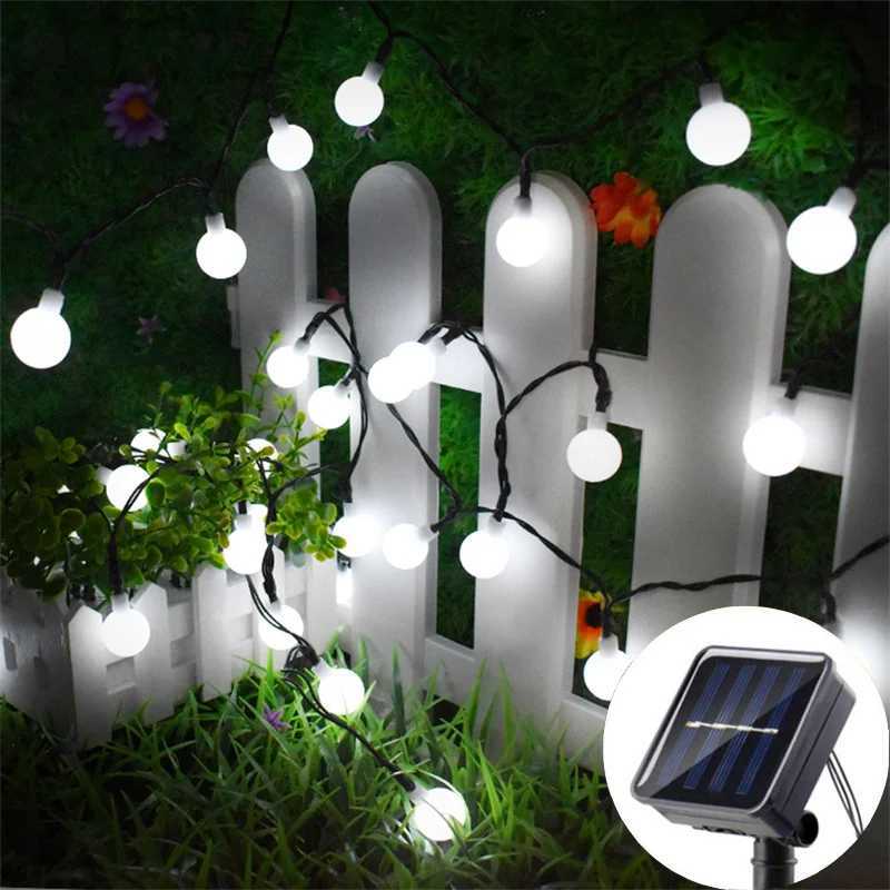 100LED Ball Garland Fairy Lights String Outdoor Lamp Christmas Lights Holiday Party Decoration Solar Light Outdoor Xmas XJ250612