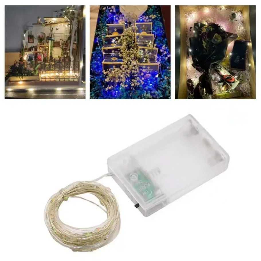 1M 2M 5M 10M 20M Copper Wire LED Battery Box String Lights Holiday Lighting Fairy Lights For Christmas Wedding Party Decoration XJ250612