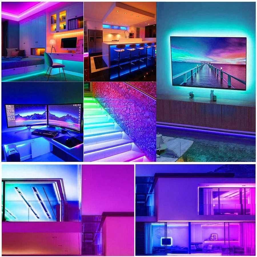 3.28ft-100ft USB LED Strip Light APP Control with 44 Key Remote Control RGB 3535 Ribbon Lamp TV Backlights Game Room Home Decor XJ250612