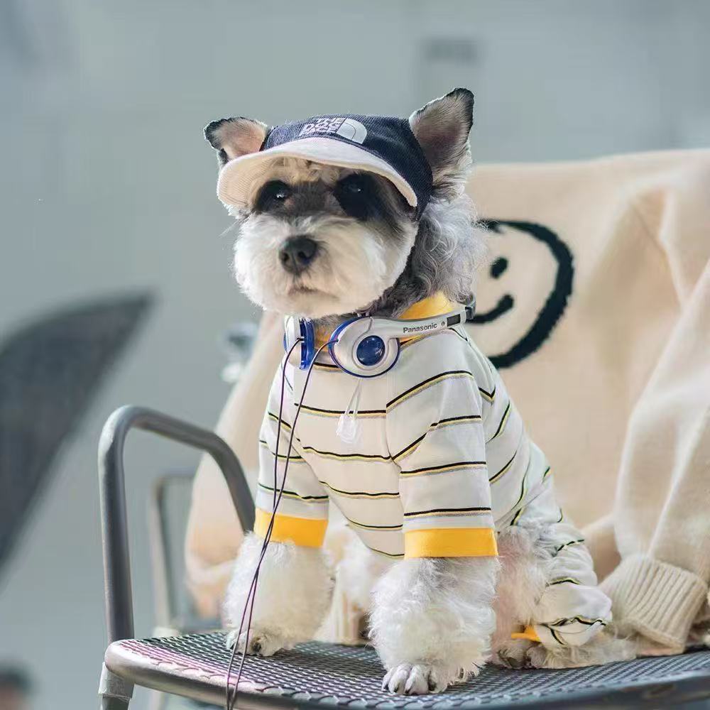 T455Summer vest pet cat ragdoll cat Teddy Pomeranian Bichon Frise dog color matching Polo collar breathable thin clothes
