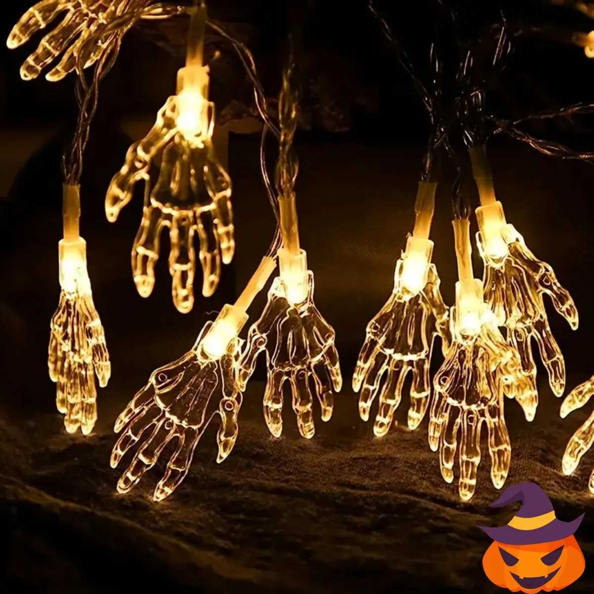 1pc LED Ghost Claw Decoration String Lights Horror Atmosphere Halloween Lamp Battery Operated Suitable For Haunted Party Decor XJ250612
