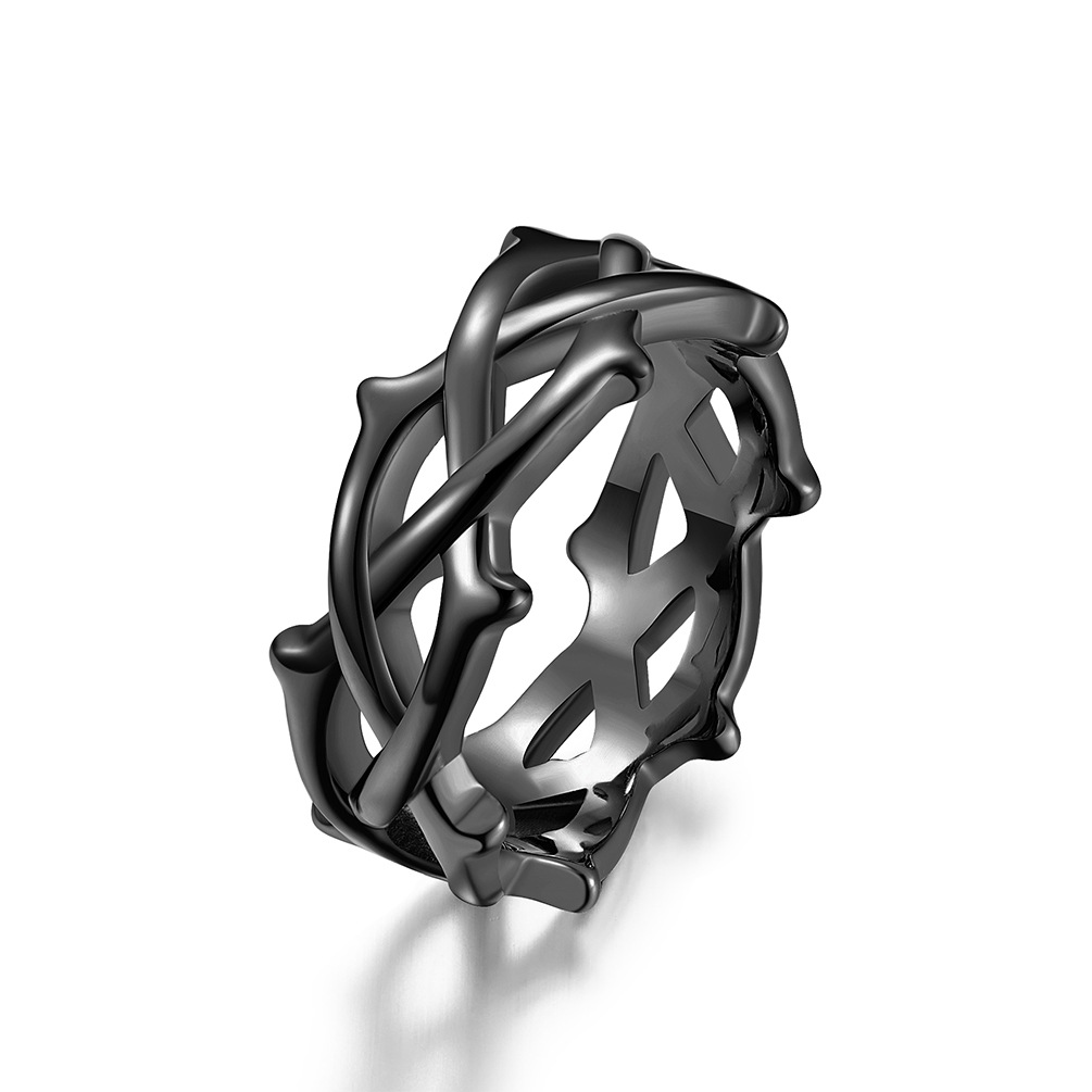 Vintage Twining Thorny Vines Ring Stainless Steel Gold Plated Women Mens Jewelry
