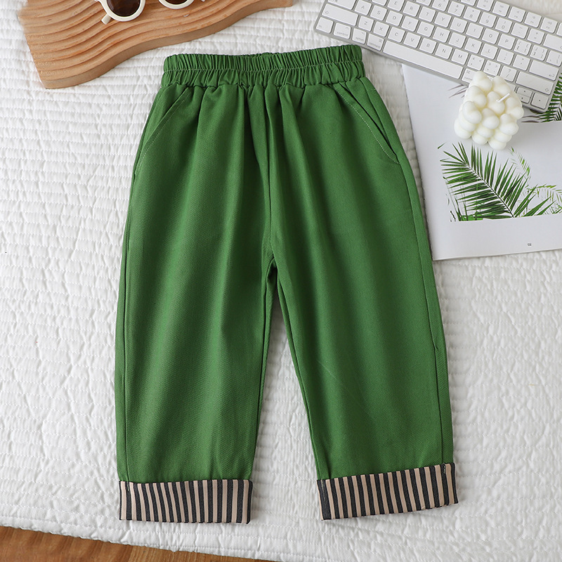 Spring Autumn Korea 2 3-10 Years Student Striped Elastic Child Trousers School Style Cotton Long Pants For Baby Kids Boys 211103