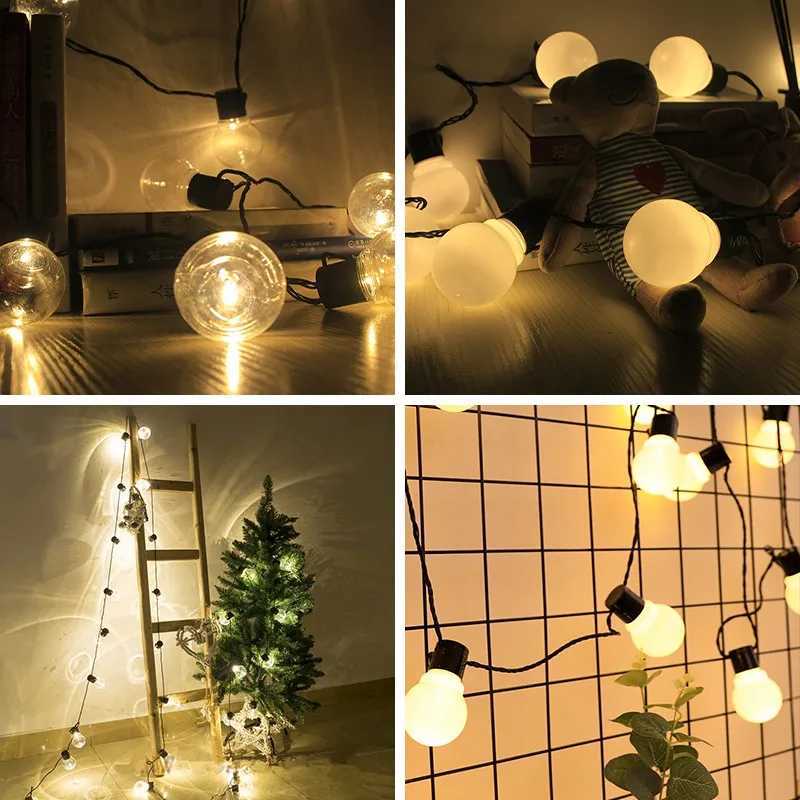 G50 Street Garland Light Bulbs LED Fairy String Light Outdoor Lights Garden Patio Christmas Decoration XJ250612