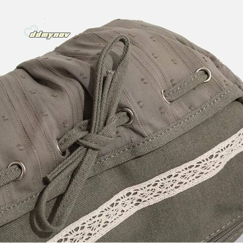2025 New Designer Women Casual Shoulder Y2K Aesthetic Streetwear Drawstring Handbag Vinage Crossbody Denim Bag ddmynov