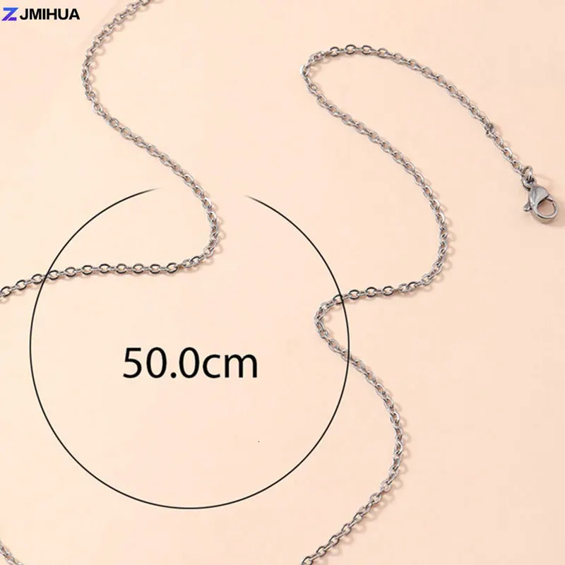 50cm Stainless Steel Chain Necklace Autism Awareness Puzzle Pendant Necklaces For Women Gilrs Fashion Jewelry 250610
