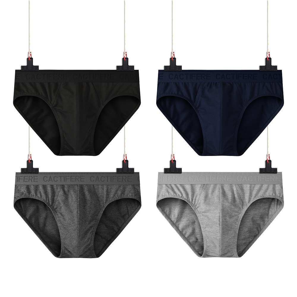 4PC High Quality Men's Modal Mid-Rise Briefs - Summer Lightweight Breathable Underwear Free Shipping