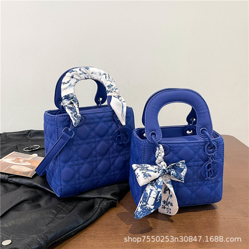Designer Bag Fashion Bag Matte Princess Diana Bag Scarf Three Luxury High Quality Trendy Small Square Bag Trade Women Bag Trendy Bag Bags Luxury Bag