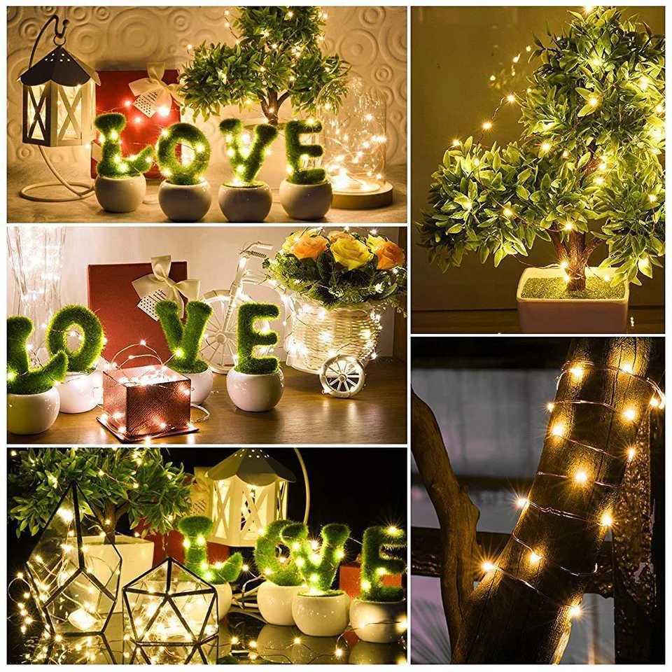 LED Copper Wire String Lights USB 8 modes Waterproof Fairy Lights Outdoor Garland DIY Christmas Wedding Party Decoration Lamp XJ250612