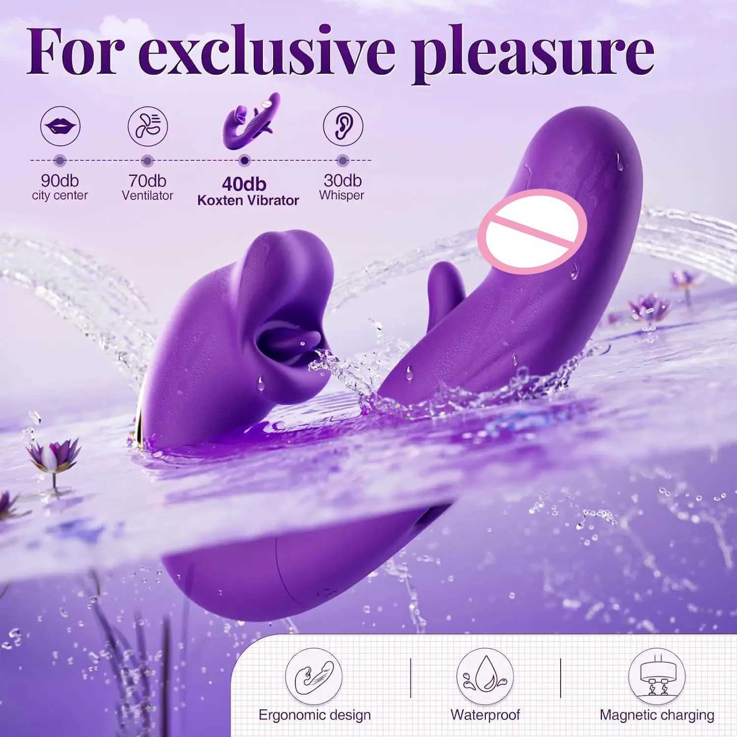3 in 1 Tongue Licking Finger Flapping G Spot Dildo Vibrator Sex Toys for Women Clitoral Stimulation Massager Adults Masturbator XJ250613