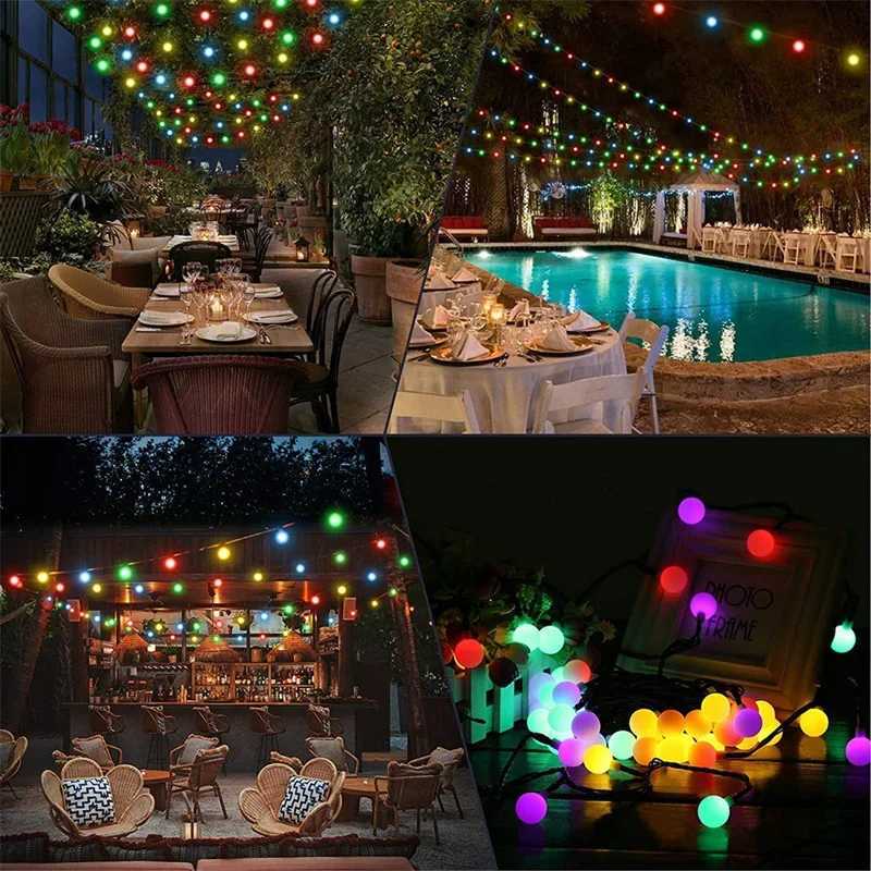 1 Pack Solar String Light Garden Solar Globe Fairy Lights 8 Modes for 2025 Garden Christmas Ramadan Outdoor Wedding Decoration Lights XJ250612