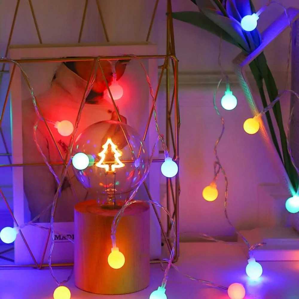 1PC 1.5M10LED/3M20LED small white ball battery box string light battery powered (without battery) used for tent party decoration XJ250612