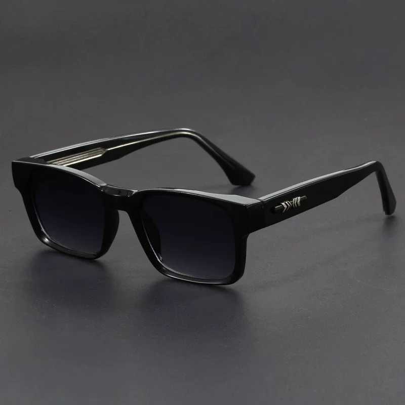Fashionable Retro Square Black and Leopard Print Full Frame Anti-UV Sunglasses for Men Japanese Simple Literary Style Shades W250613