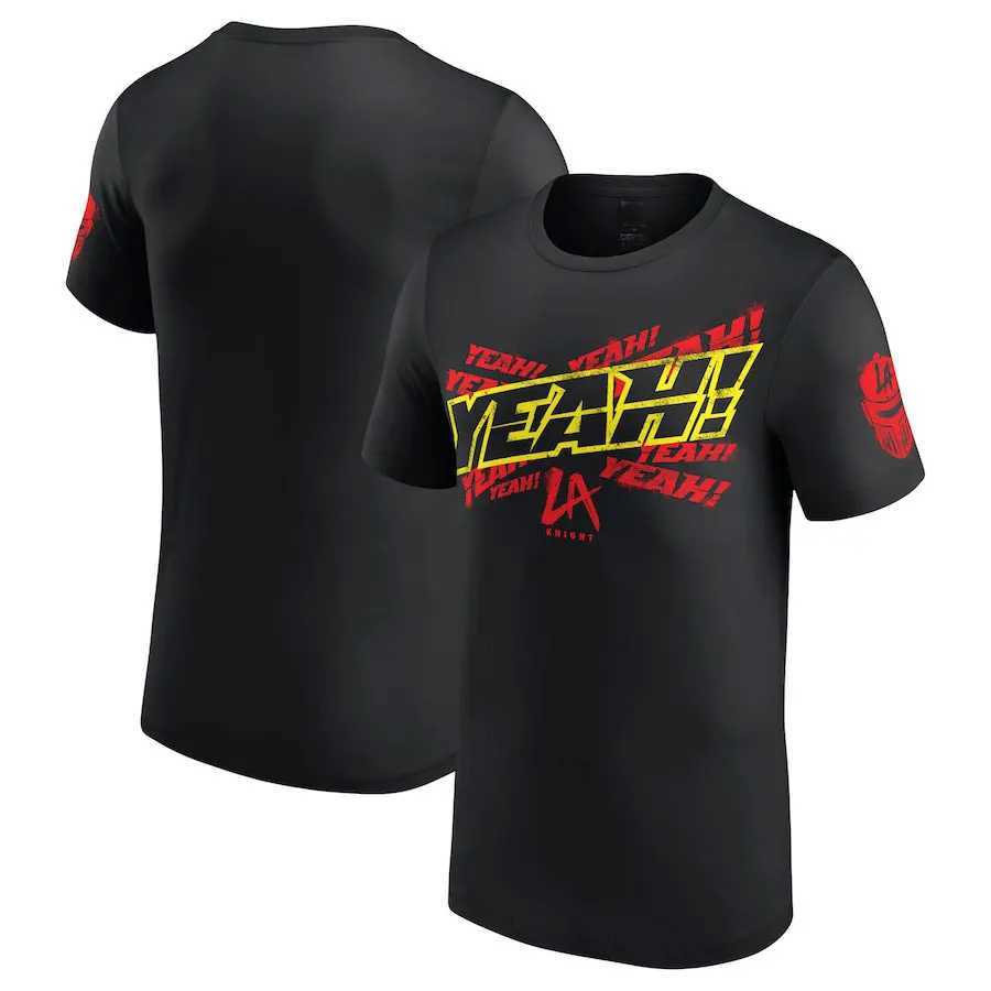 2024 Summer Mens 2D Printed Renowned Wrestler LA Knight YEAH! T-shirt Childrens Street Sports Large Size Top Z250612