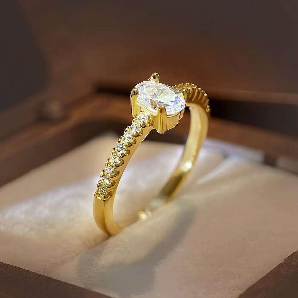 Oval Diamond Engagement Ring 925 Sterling Silver Moissanite Wedding Promise Ring for Women