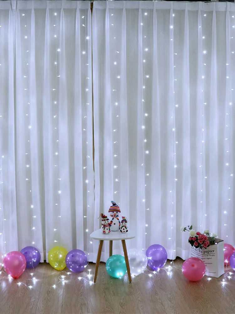 Fairy Curtain Lights USB Remote Control Waterproof LED String Lights for Bedroom Indoor Outdoor Wedding Christmas Party Decoration XJ250612