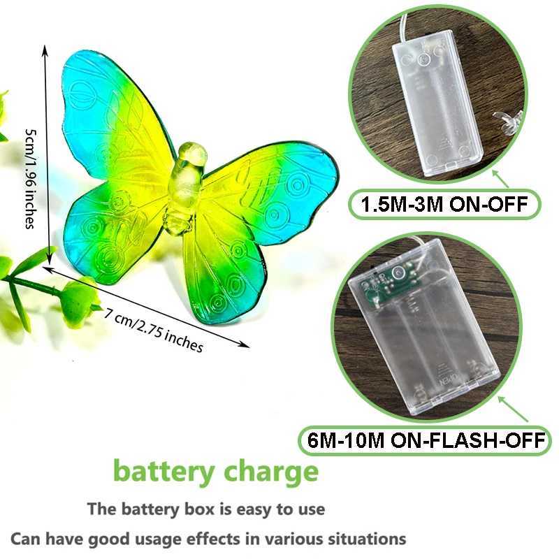 1-10M LED Butterfly Lights String LED Fairy lights Wedding birthday Party Room garden butterfly LED decoration light XJ250612