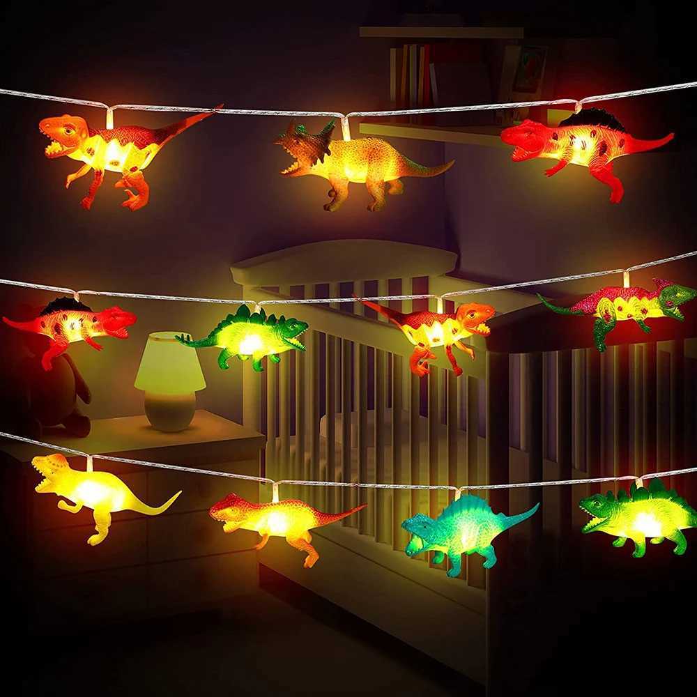 1.5/3M LED Dinosaur String Lights Battery Operated Children Kids Bedroom Fairy Lights Christmas Birthday Party Cartoon Decor XJ250612