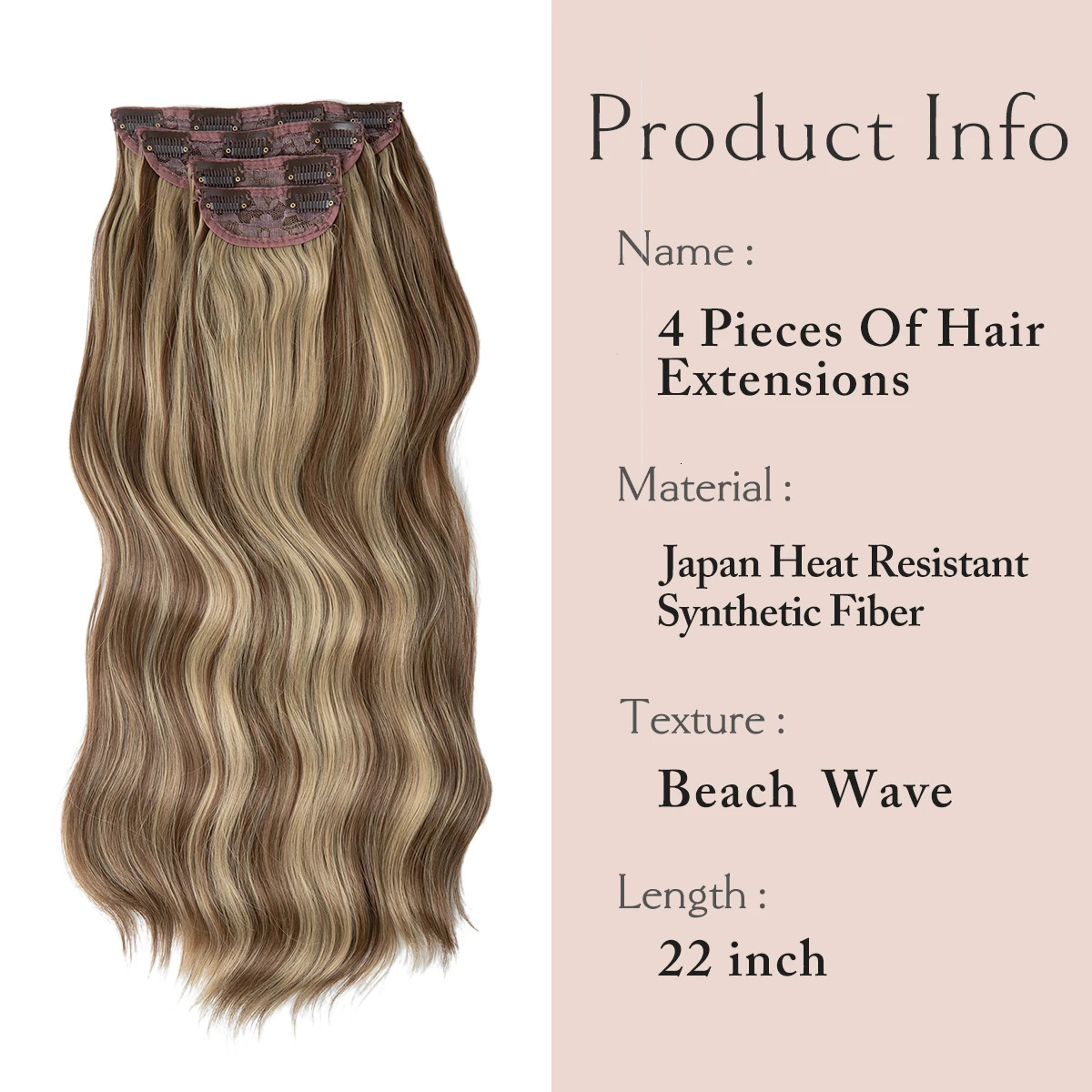 SARLA Synthetic Long Wavy Clip In Hair Extensions 22 4pcs/set Thick Hairpiece For Women Brown Blonde Black Natural Fake Hair 250611