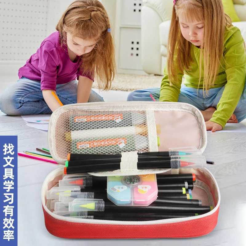 Labubu High-capacity Pencil Case for Students Cartoon Letter A-Z Printed Pen Bag Boys Girls Stationery Storage Fashion Box Gifts W250613