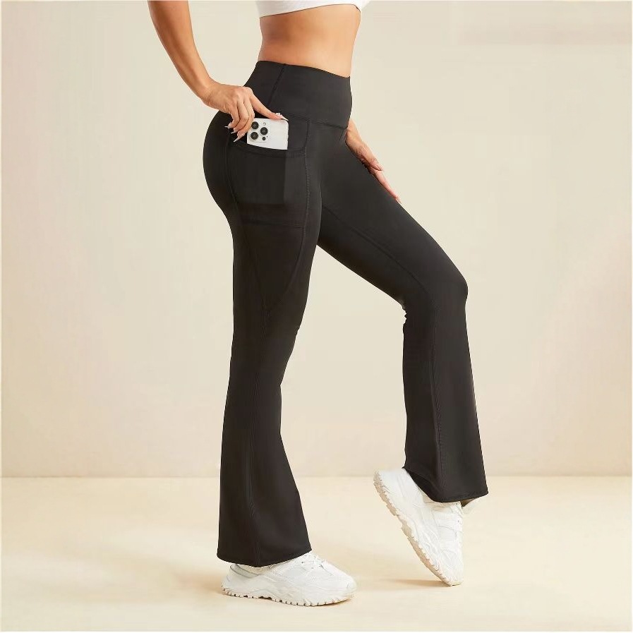 Yoga pants belly high waist hip lift flared pants versatile breathable yoga leggings shark pants